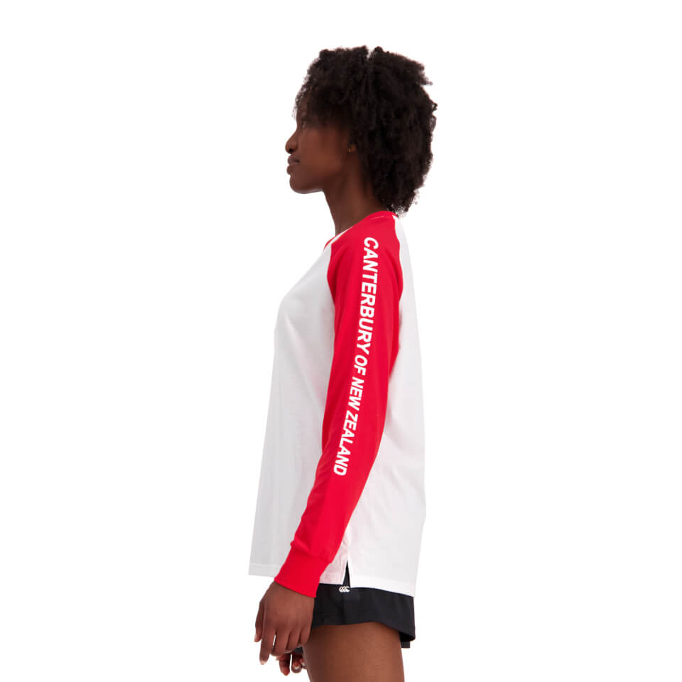 WOMENS OF NZ LONG SLEEVE RAGLAN T-SHIRT - WHITE