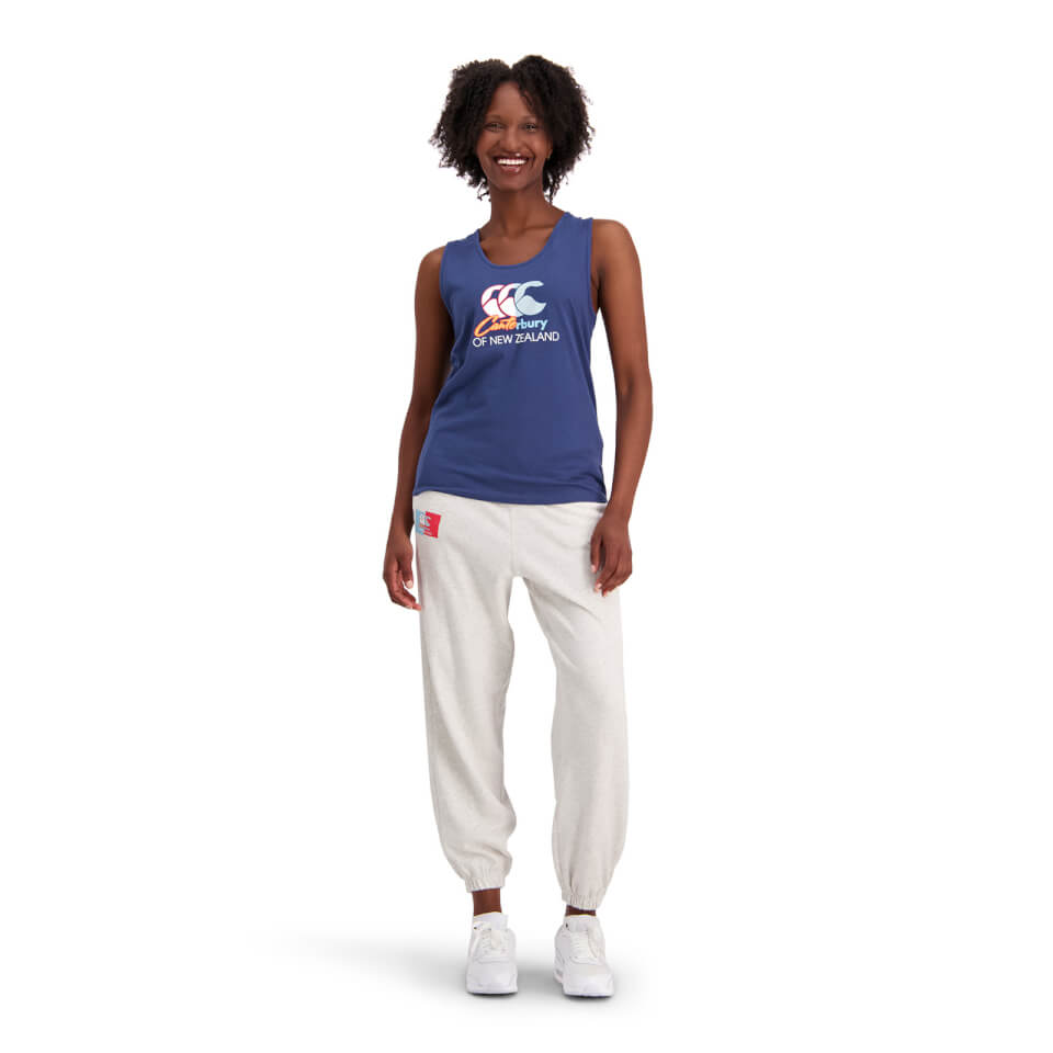 Womens The Clash Singlet in Navy