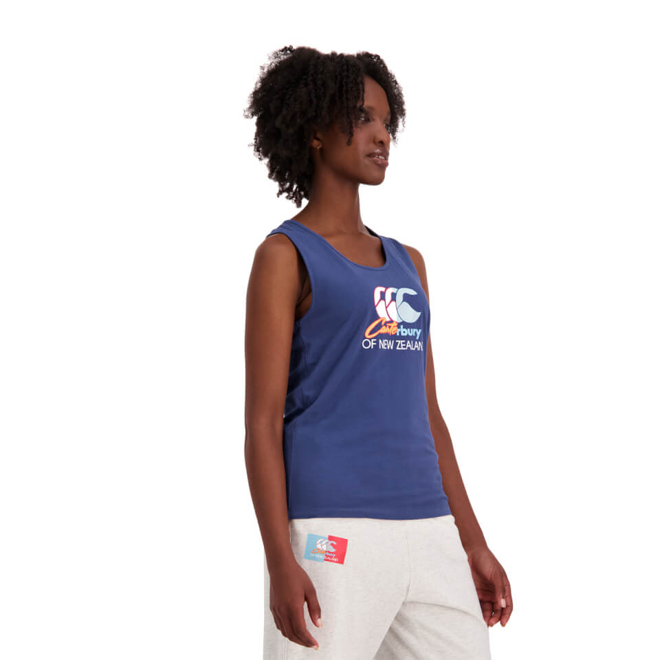 Womens The Clash Singlet in Navy