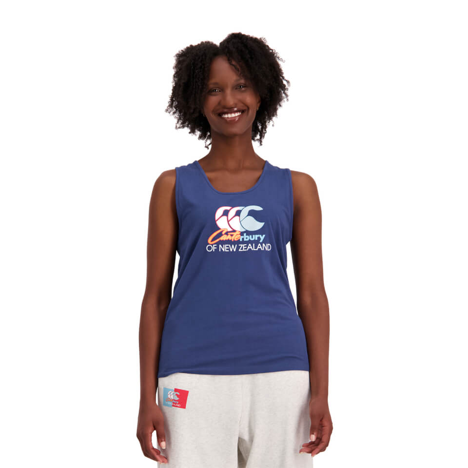 Womens The Clash Singlet in Navy