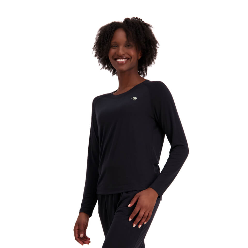Womens Militia Flow Long Sleeve Top in Black