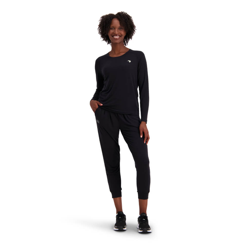 Womens Militia Flow Long Sleeve Top in Black