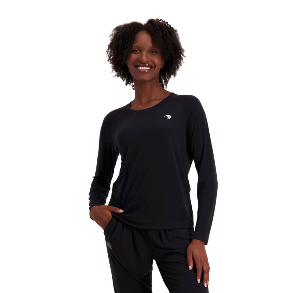 Womens Militia Flow Long Sleeve Top in Black