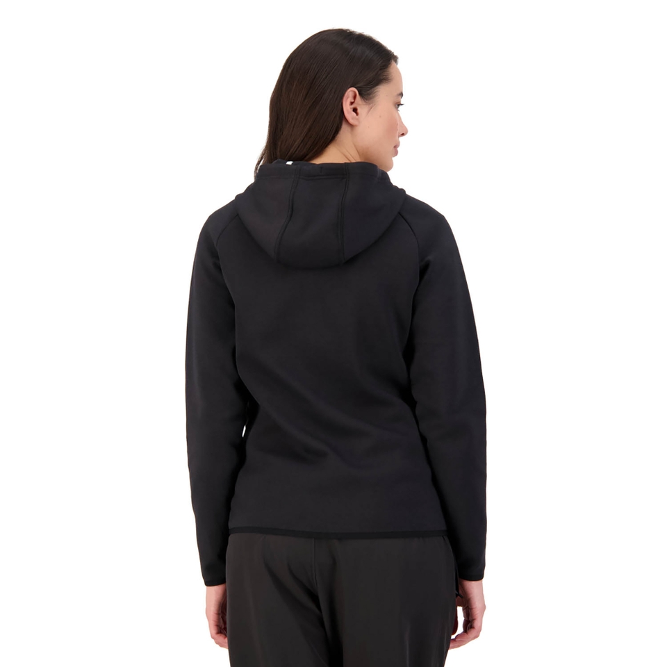 WOMENS VAPODRI FULL ZIP TEMPO HOODED SWEATSHIRT - BLACK