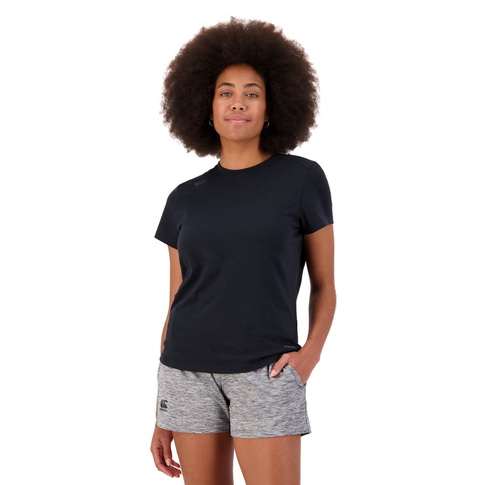 WOMENS VAPODRI SHORT SLEEVE TEMPO T-SHIRT - BLACK