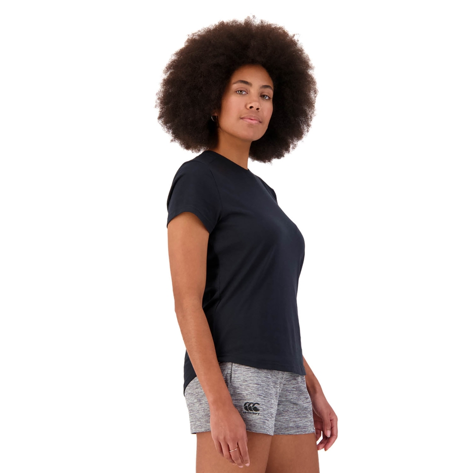 WOMEN'S VAPODRI SHORT SLEEVE TEMPO T-SHIRT IN JET BLACK