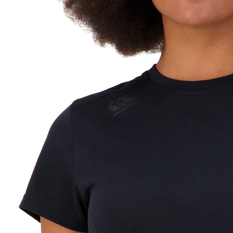 WOMEN'S VAPODRI SHORT SLEEVE TEMPO T-SHIRT IN JET BLACK