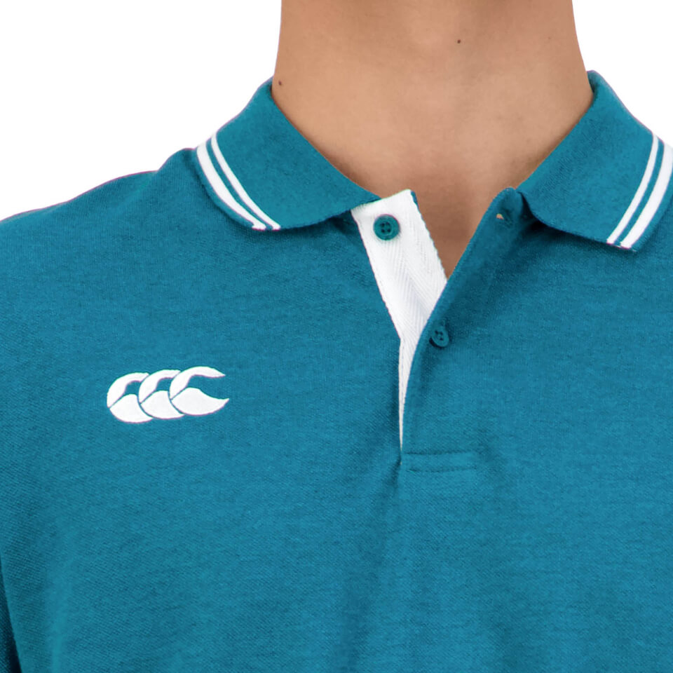 MENS TIPPED EDGE POLO SHIRT IN GREEN