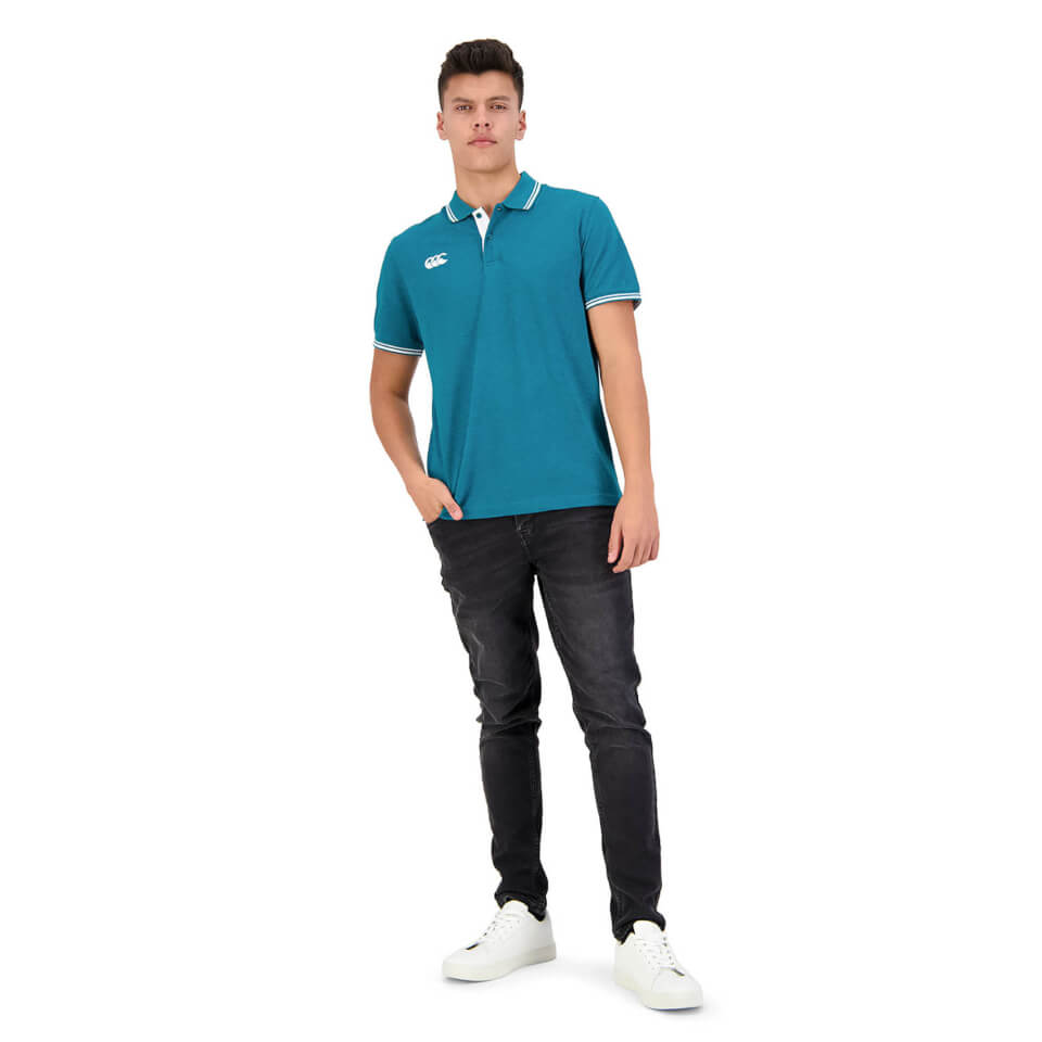 MENS TIPPED EDGE POLO SHIRT IN GREEN