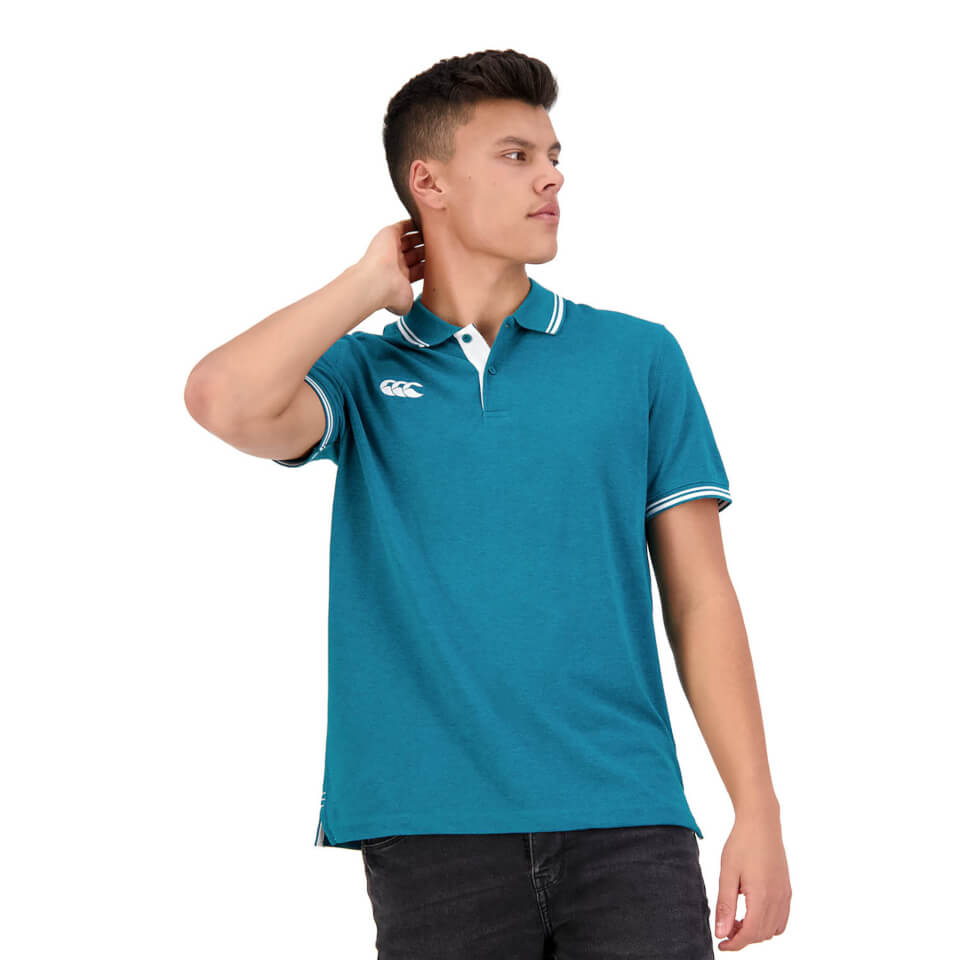 MENS TIPPED EDGE POLO SHIRT IN GREEN