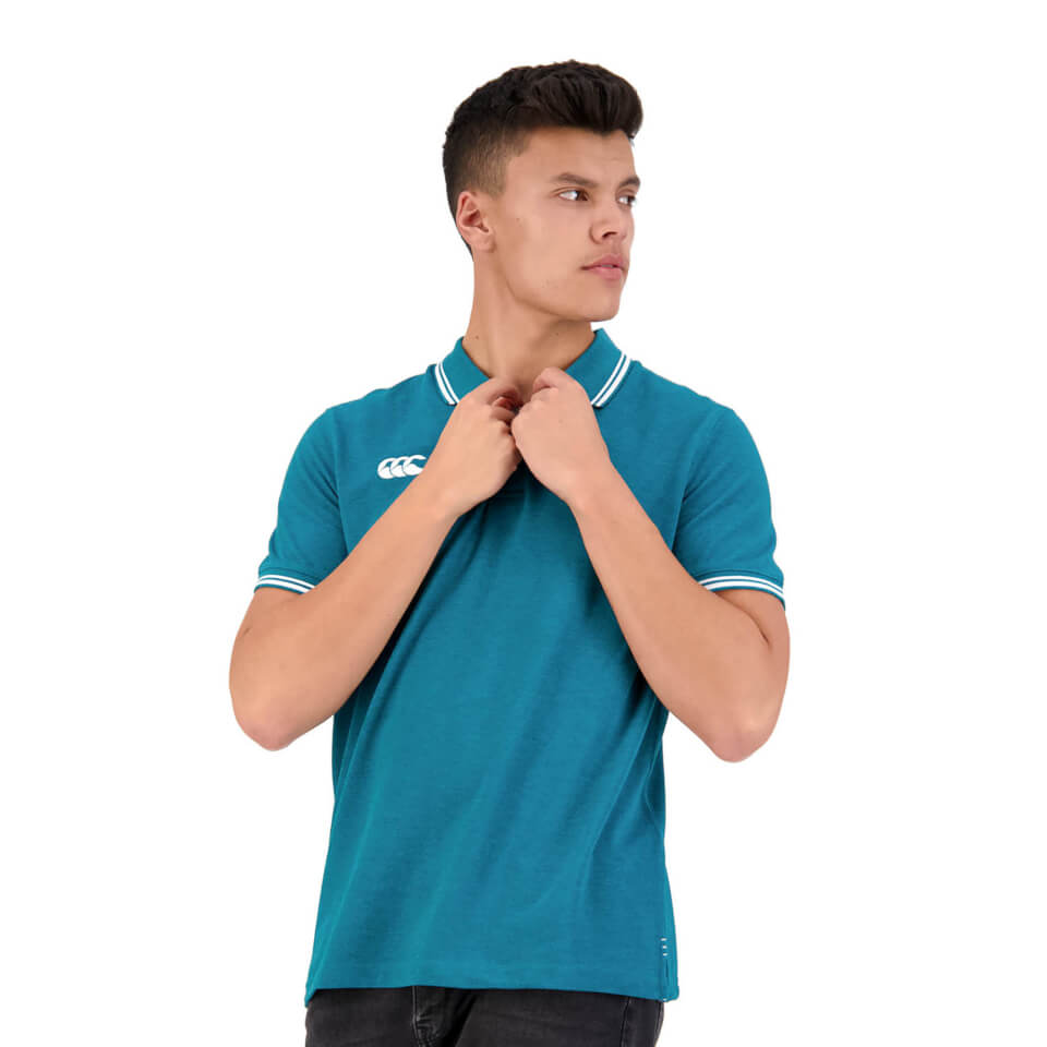 MENS TIPPED EDGE POLO SHIRT IN GREEN