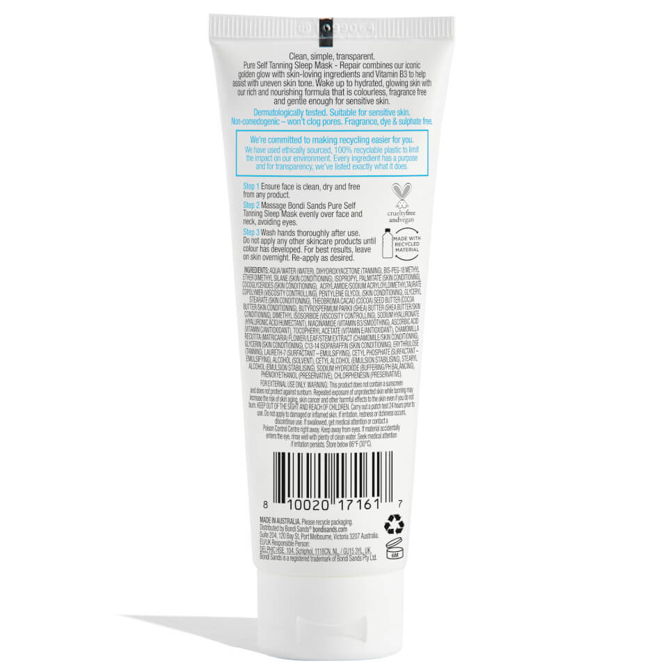 Bondi Sands Pure Self Tanning Sleep Mask Repair 75ml