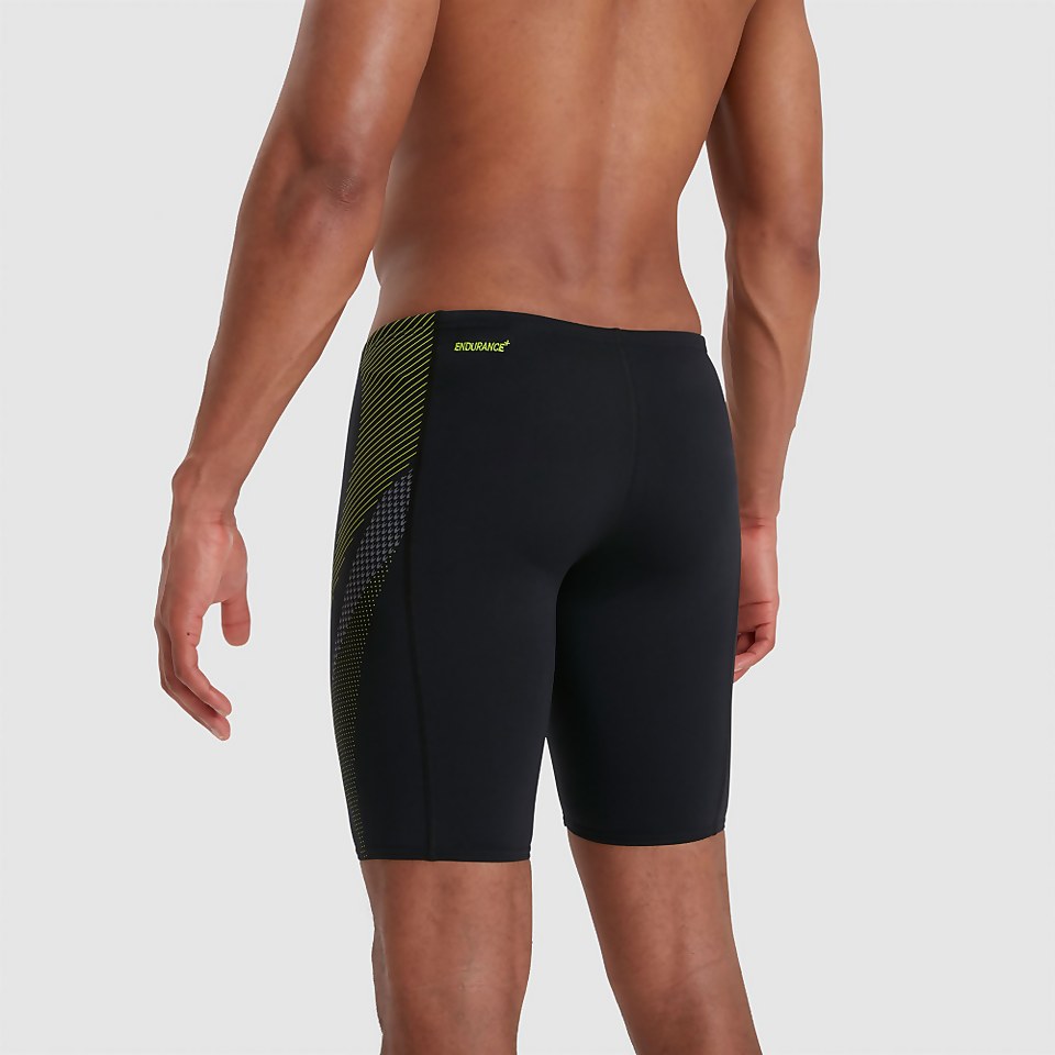 Herren Tech Panel Schwimmhose in Schwarz/Grün