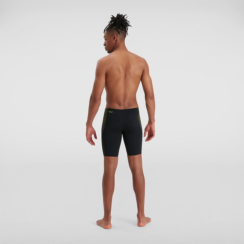 Herren Tech Panel Schwimmhose in Schwarz/Grün