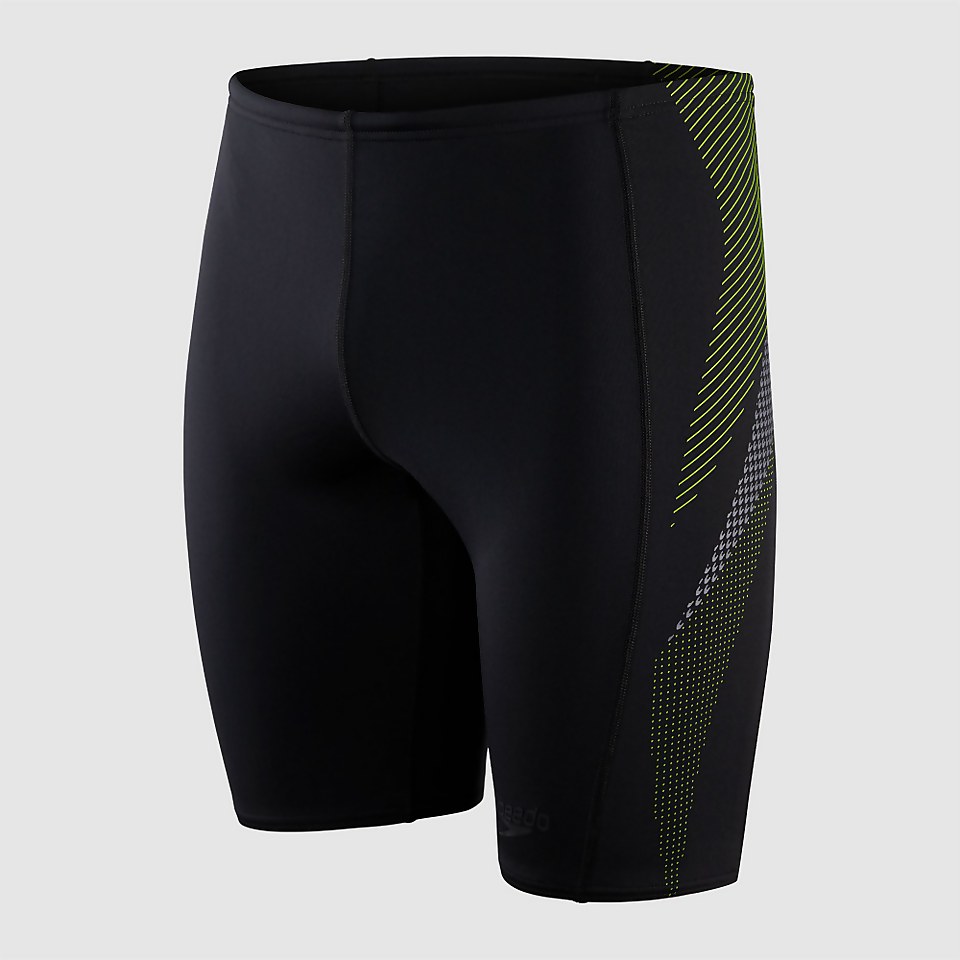 Herren Tech Panel Schwimmhose in Schwarz/Grün