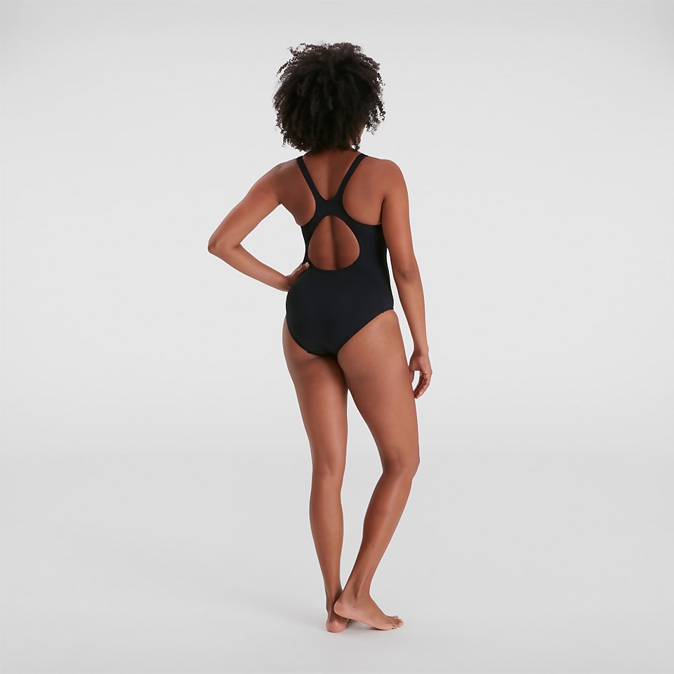 Women's Placement Muscleback Swimsuit Black/Blue