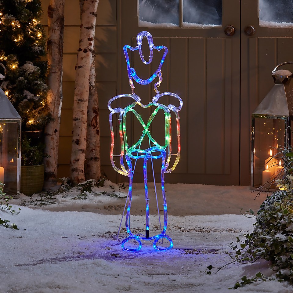 Nutcracker LED Multicolour Outdoor Christmas Rope Light 90cm Homebase