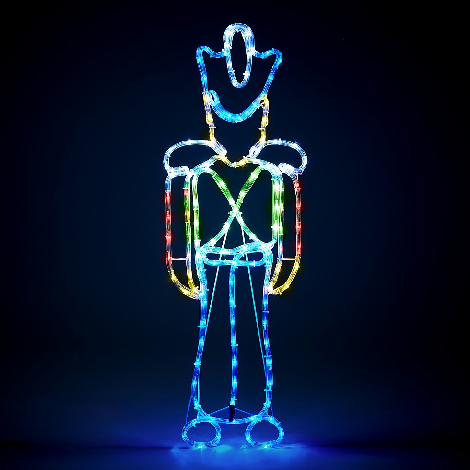 Nutcracker LED Multicolour Outdoor Christmas Rope Light 90cm Homebase