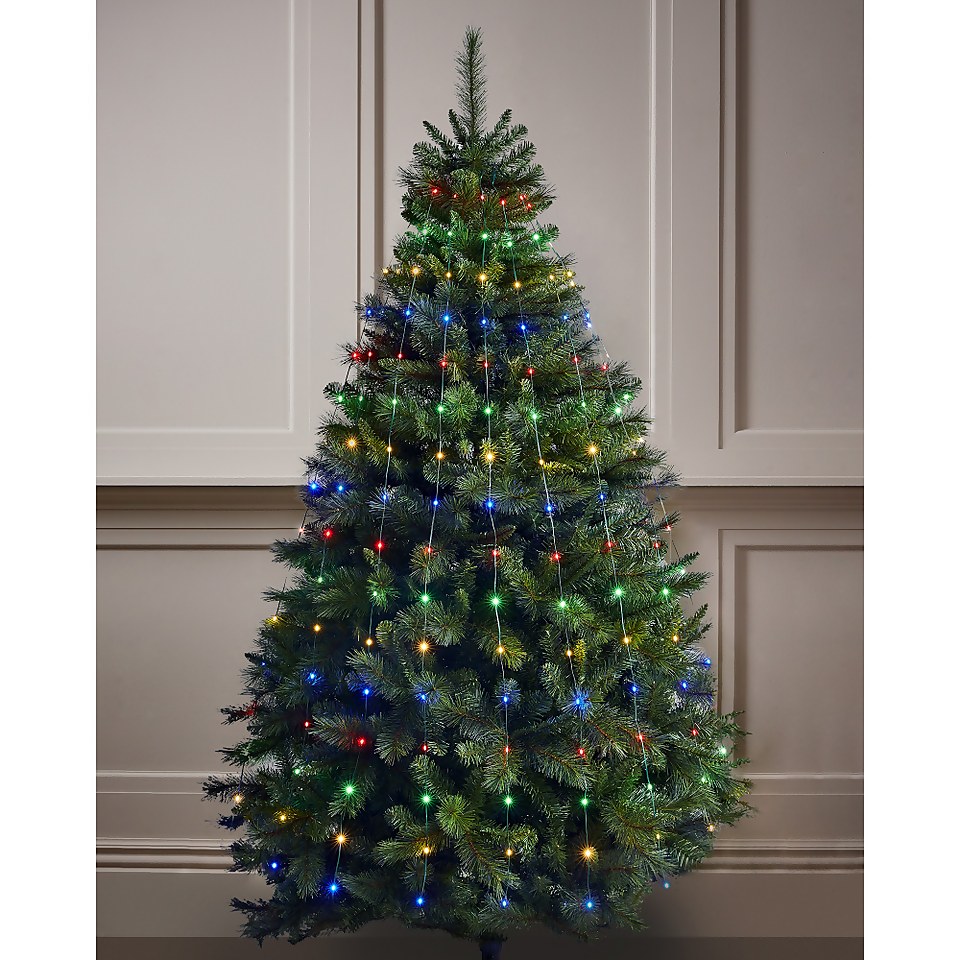 200 Multicoloured Dew Drop LED Christmas Tree Net Light (10 Strands) Colour Changing Homebase