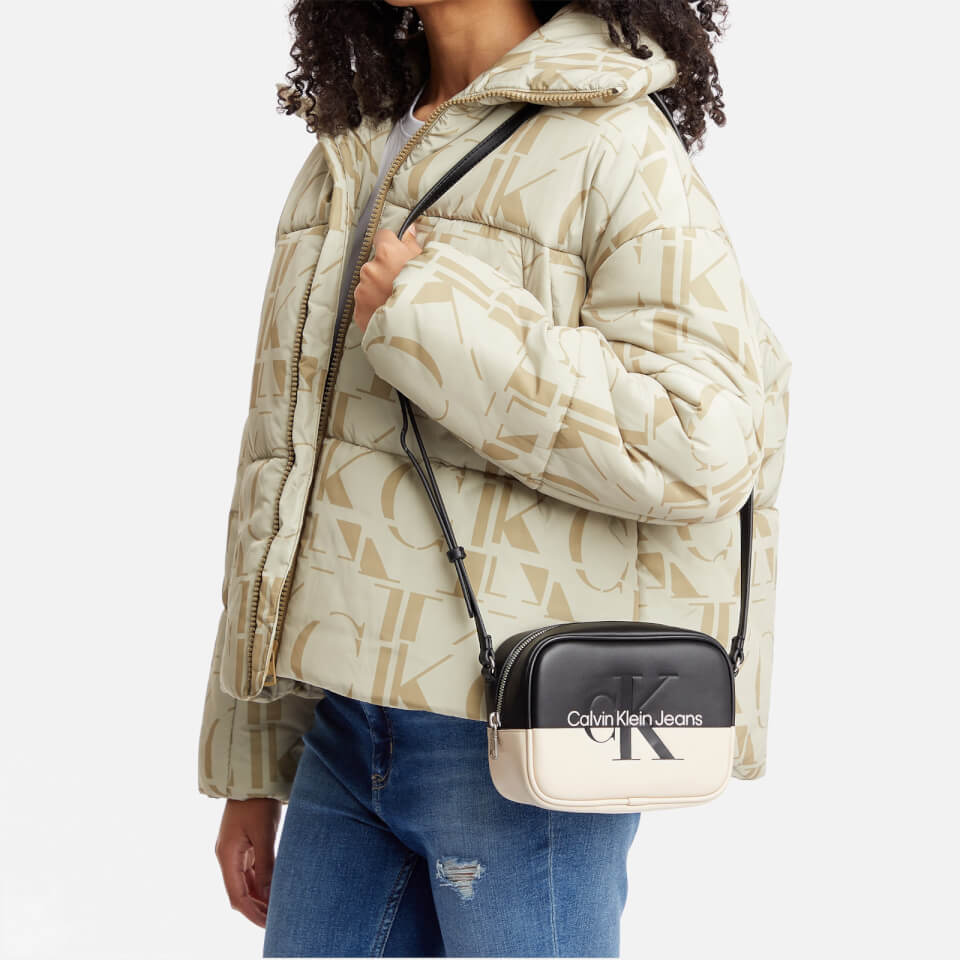 Calvin Klein Jeans Two Tone Faux Leather Camera Bag