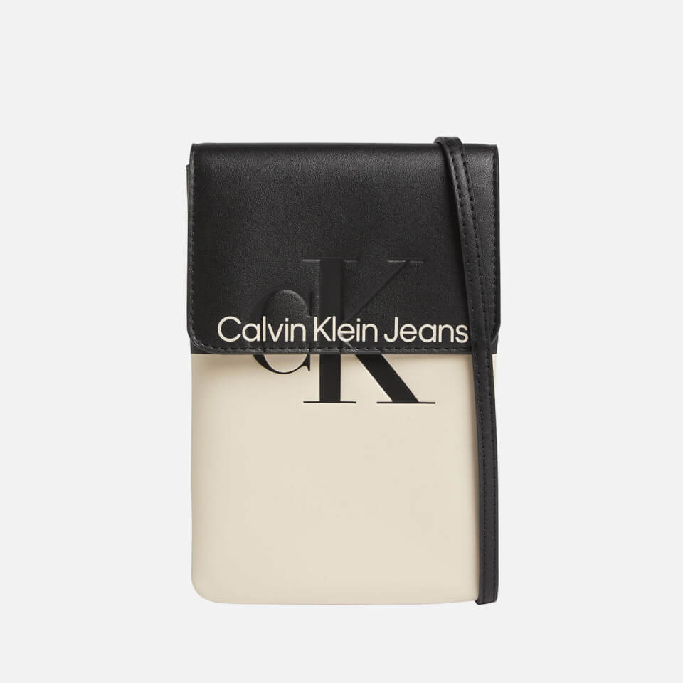 Calvin Klein Jeans Logo-Print Faux Leather Shoulder Bag