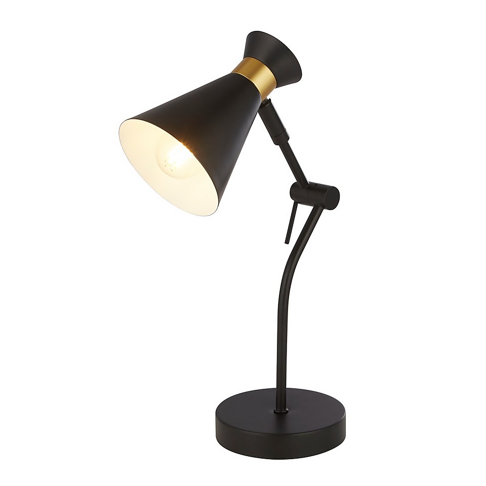 Balham Table Lamp - Black & Brass