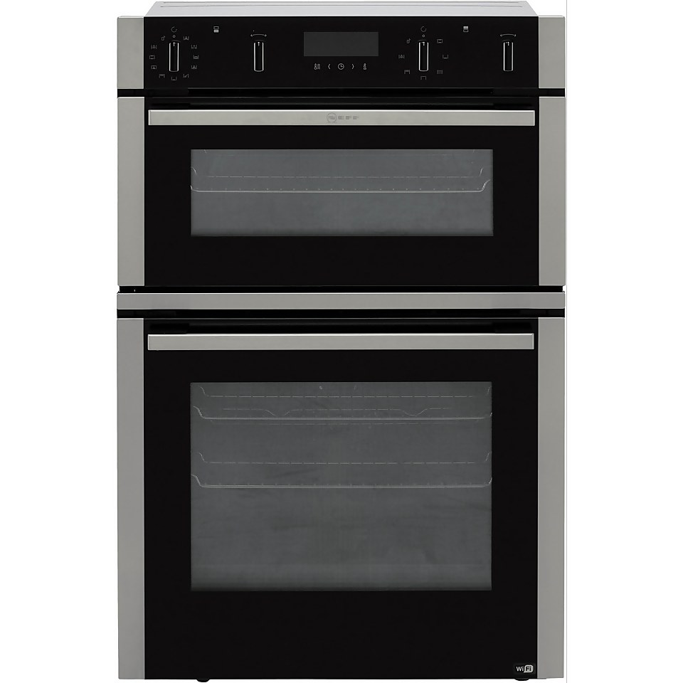 NEFF N50 U2ACM7HH0B Built In Wi-Fi Connected Electric Double Oven - Stainless Steel