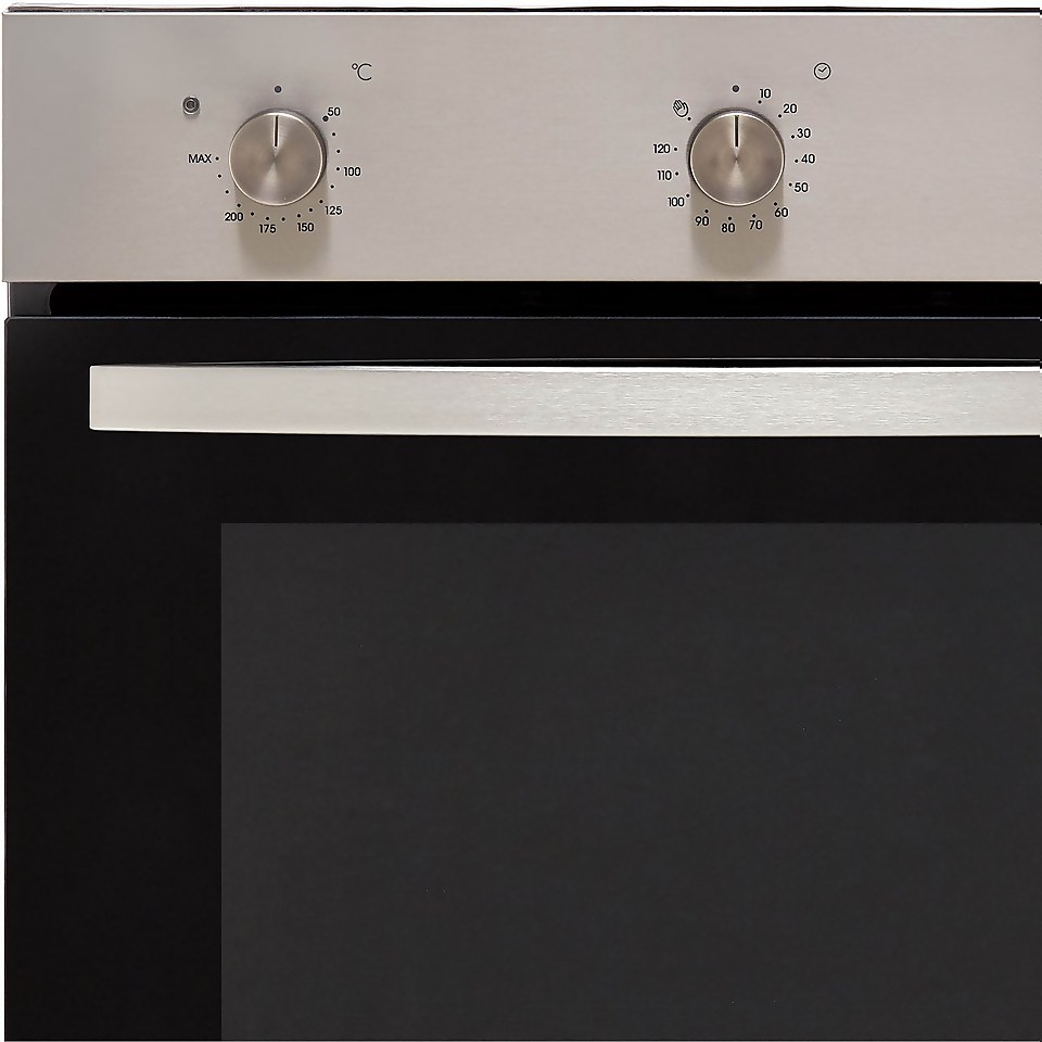 Baumatic BCPK605X Built In Electric Single Oven and Ceramic Hob Pack - Stainless Steel / Black