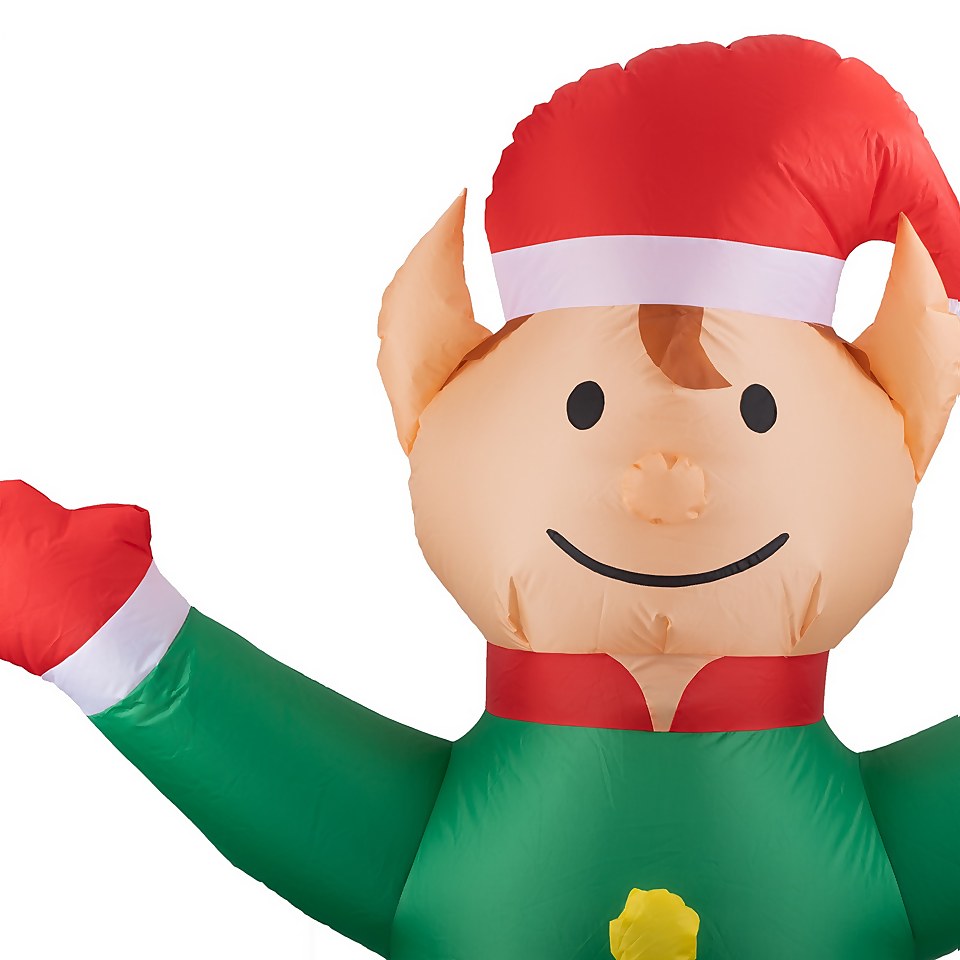 6ft Elf Christmas Inflatable Homebase