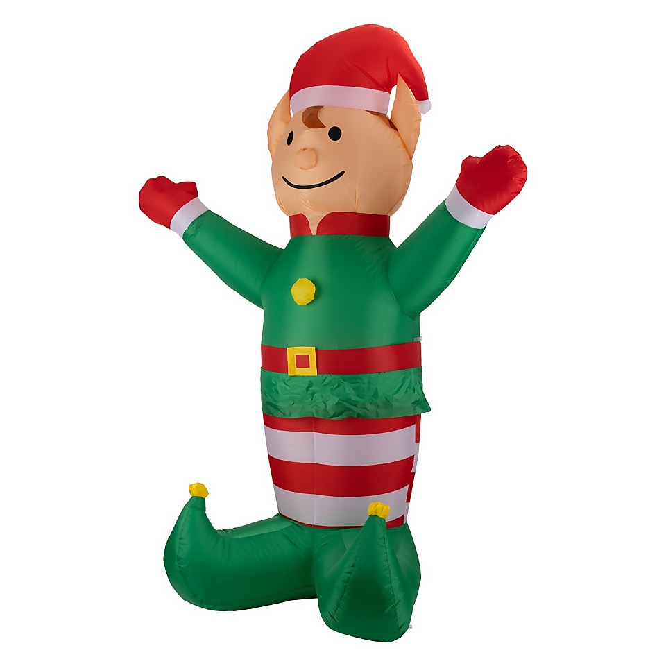6ft Elf Christmas Inflatable Homebase