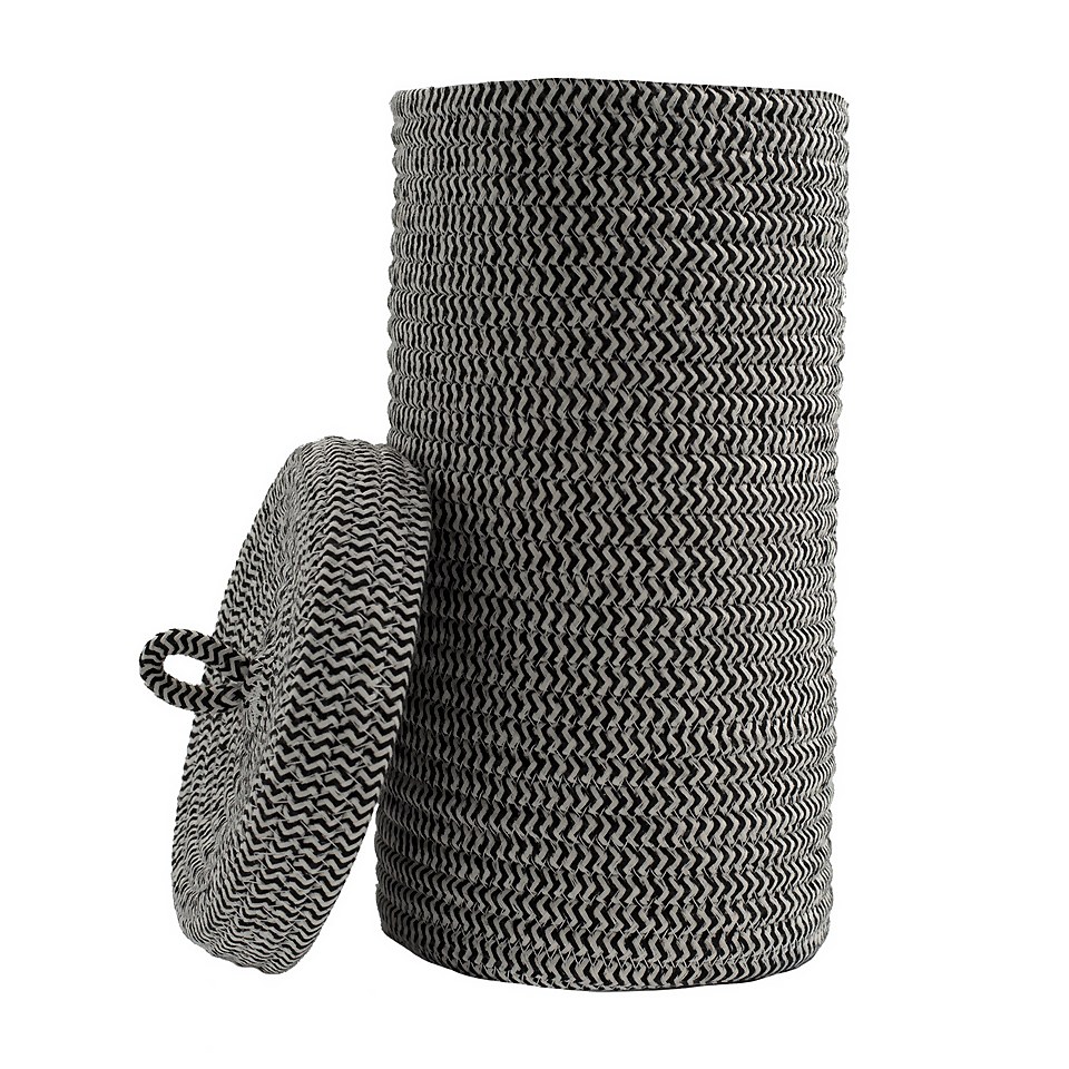 Homebase Edit Cotton Rope Toilet Roll Holder - Black & White