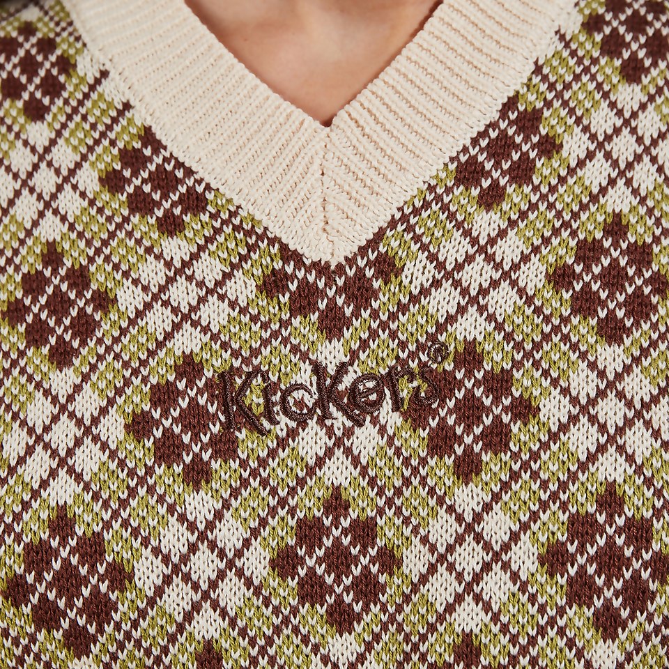 Women's Gingham Cropped Knit Vest