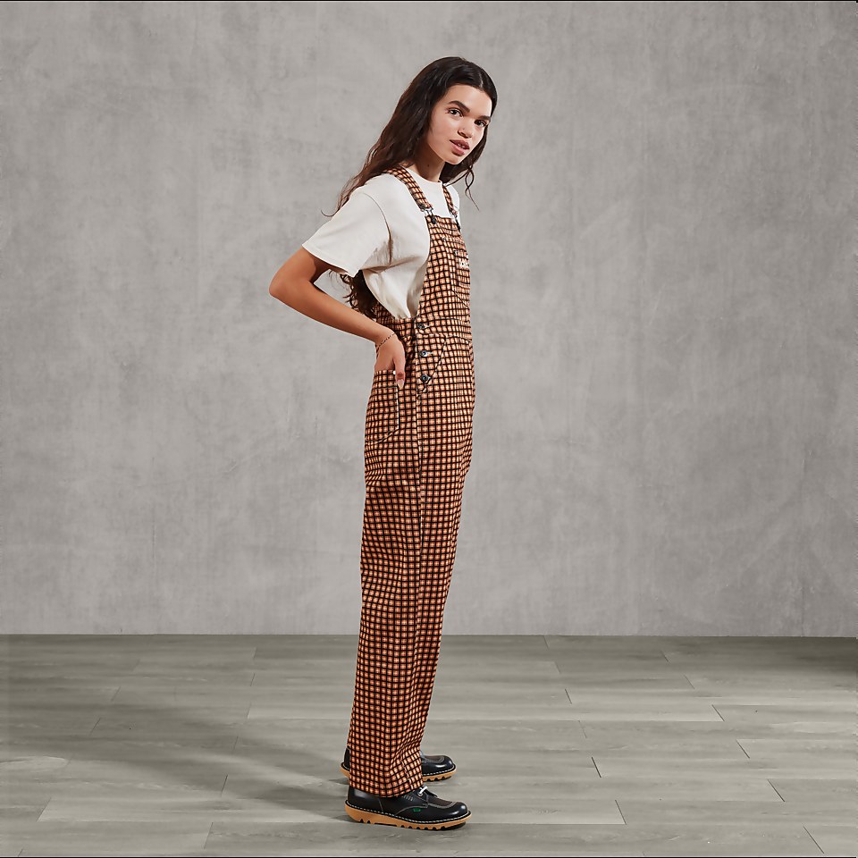 Women's Check Denim Dungarees