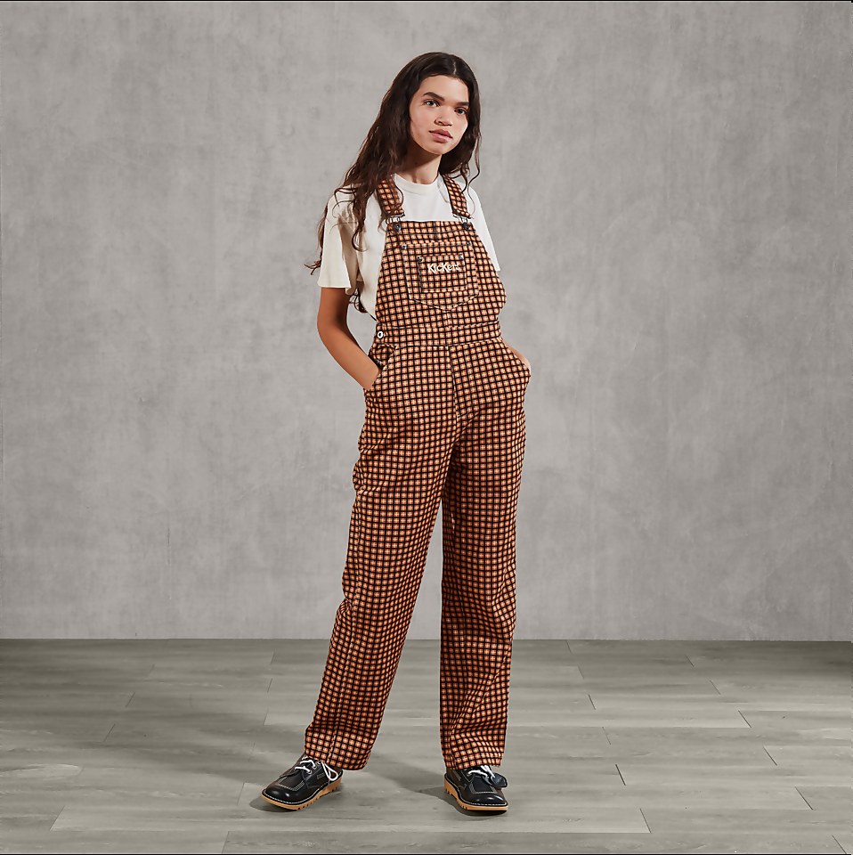 Women's Check Denim Dungarees