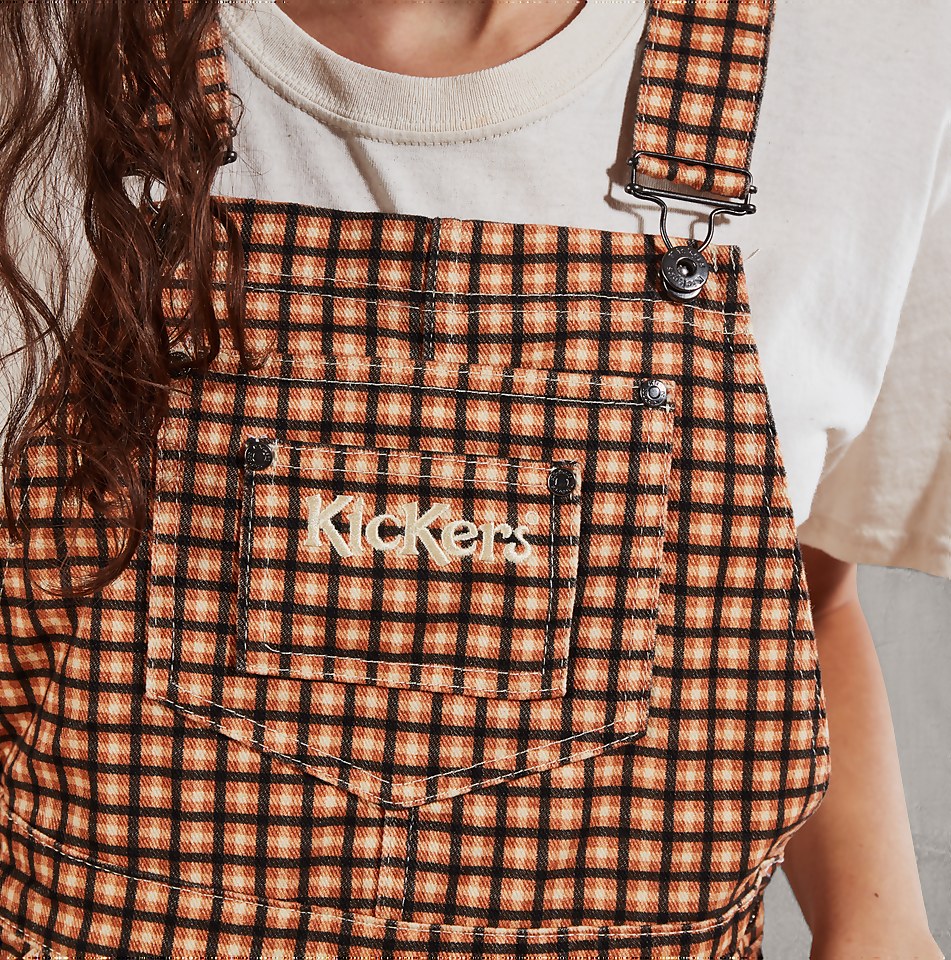 Women's Check Denim Dungarees