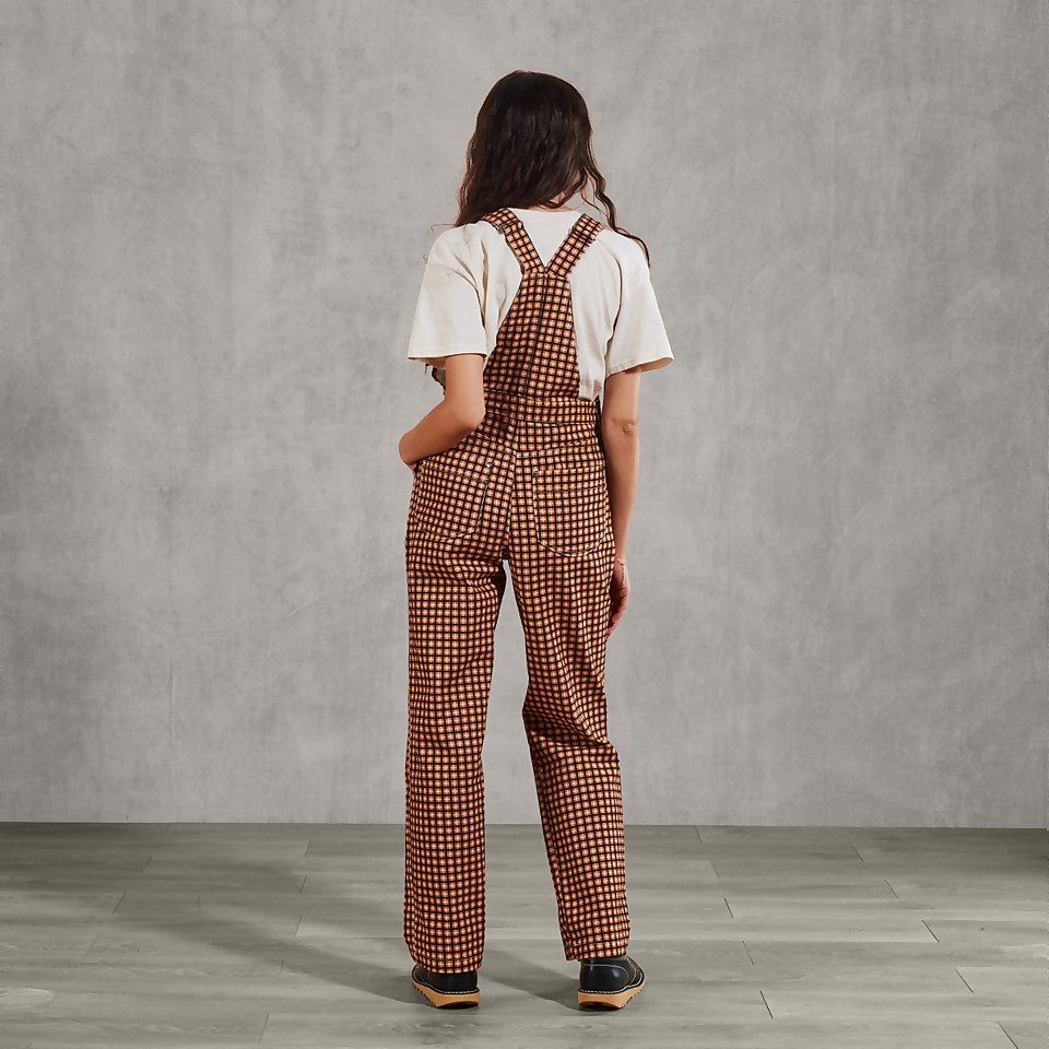 Women's Check Denim Dungarees