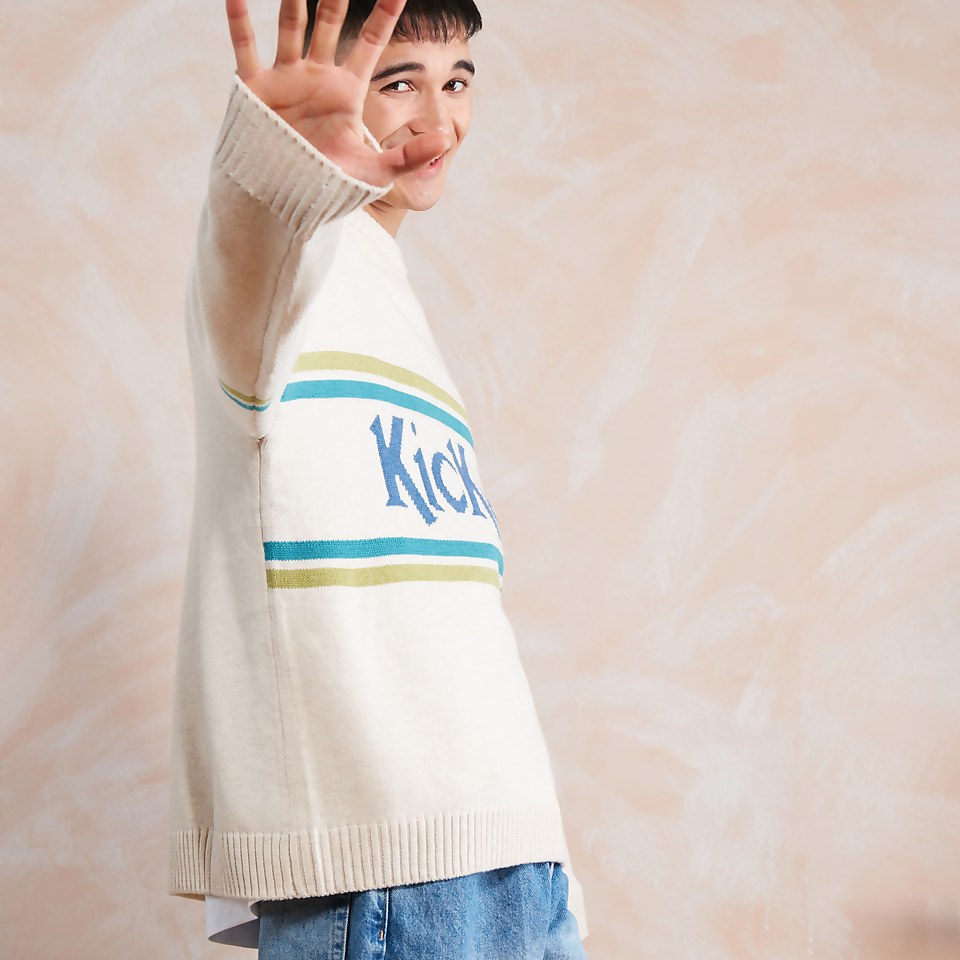 Men's Logo Knit Beige/White