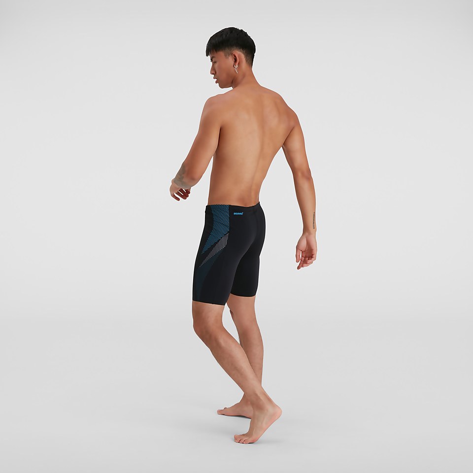 Herren Tech Panel Schwimmhose in Schwarz/Blau