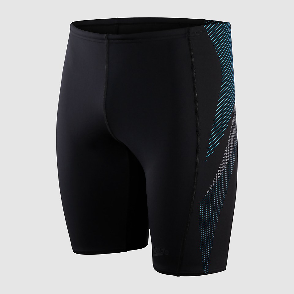 Herren Tech Panel Schwimmhose in Schwarz/Blau