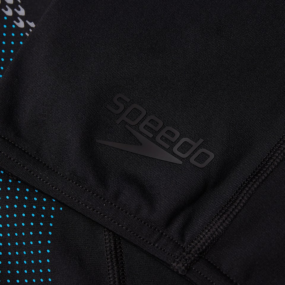 Herren Tech Panel Schwimmhose in Schwarz/Blau