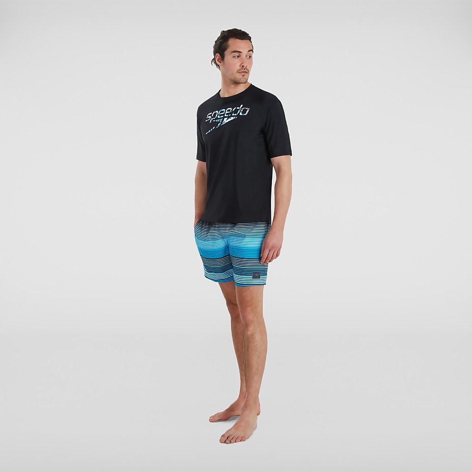 Men's Sun Protection T-Shirt Black/Blue