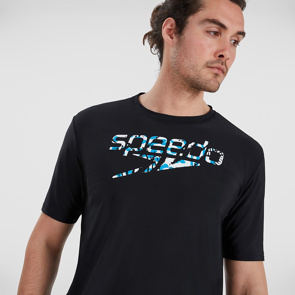 Men's Sun Protection T-Shirt Black/Blue