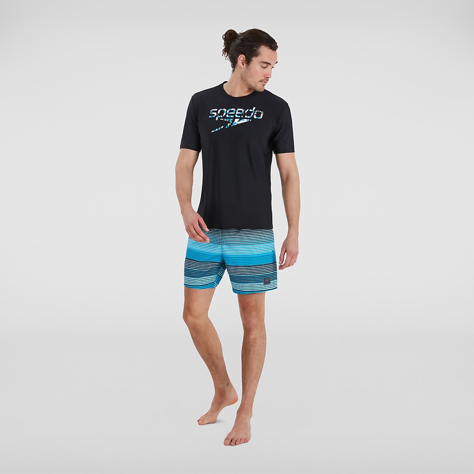 Men's Sun Protection T-Shirt Black/Blue