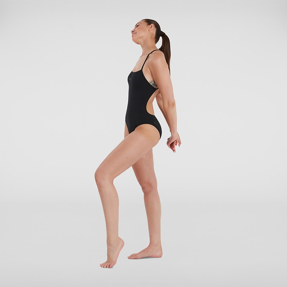 Maillot de bain Femme Endurance+ à bretelles fines Noir