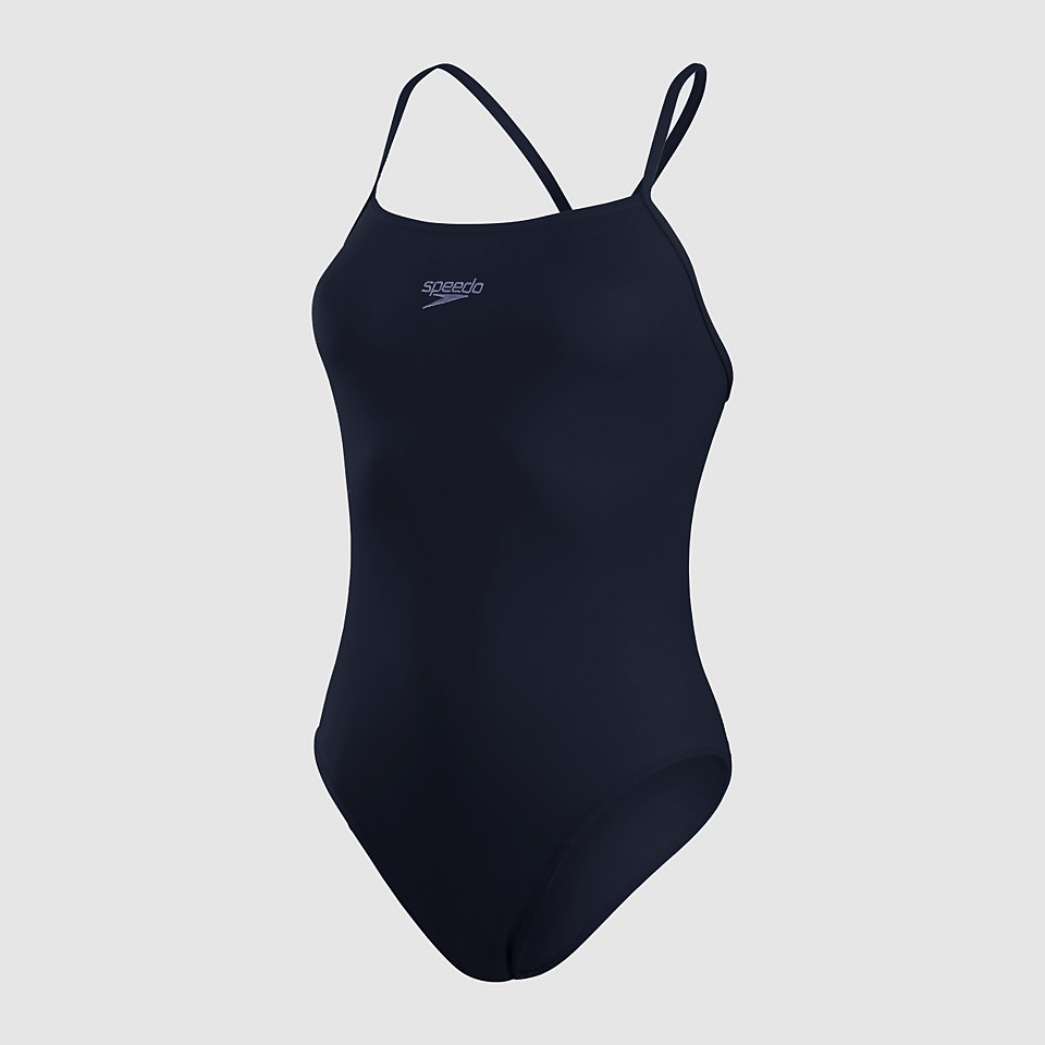 Maillot de bain Femme Endurance+ à bretelles fines Bleu marine