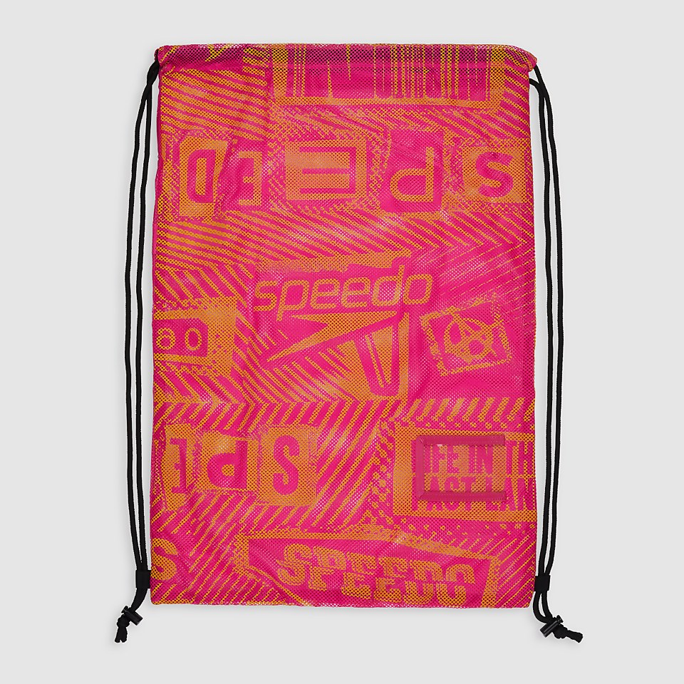 Unisex Printed Mesh Bag Yellow/Pink