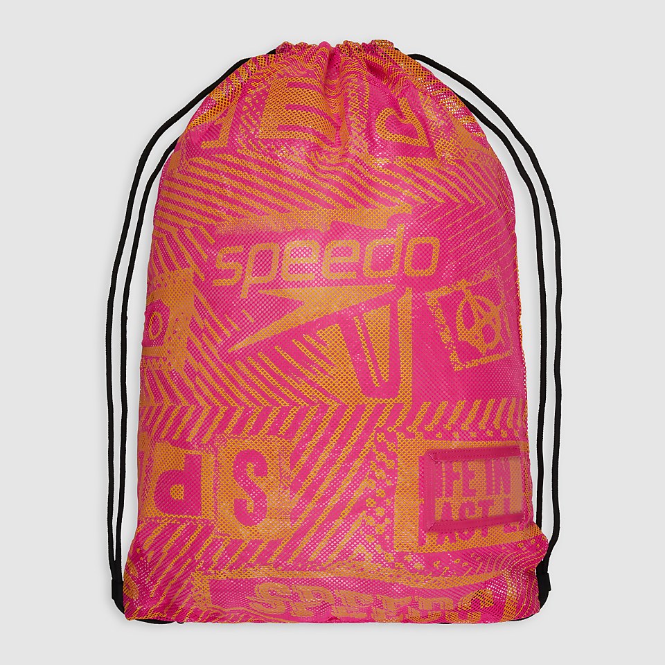 Unisex Printed Mesh Bag Yellow/Pink