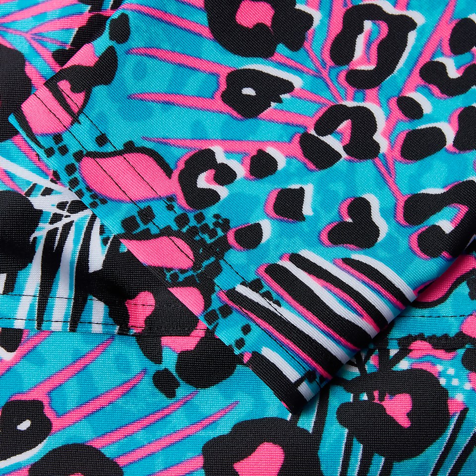 Langärmeliges Rash Top Blau/Schwarz für Damen