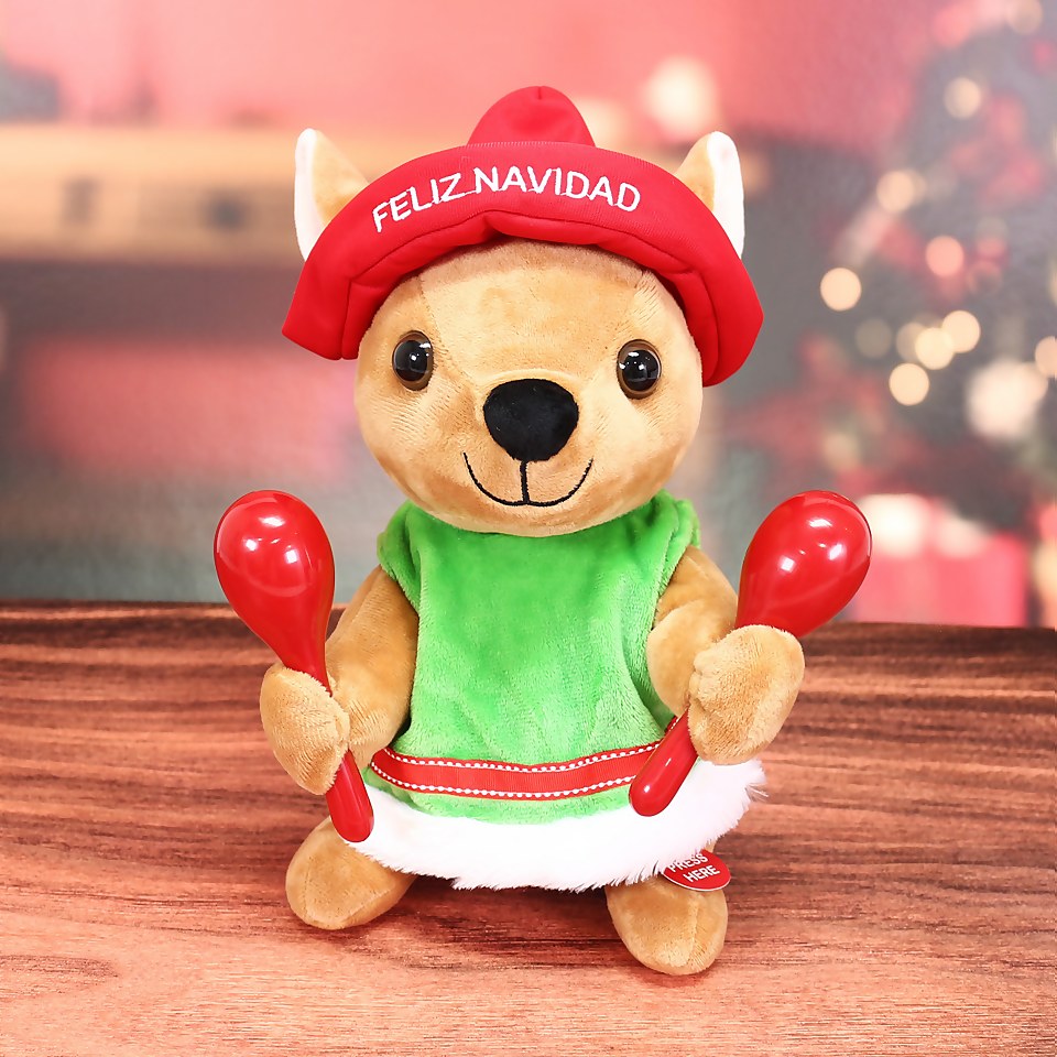 Animated Musical Chihuahua Christmas Musical Motion Character Battery Operated Homebase