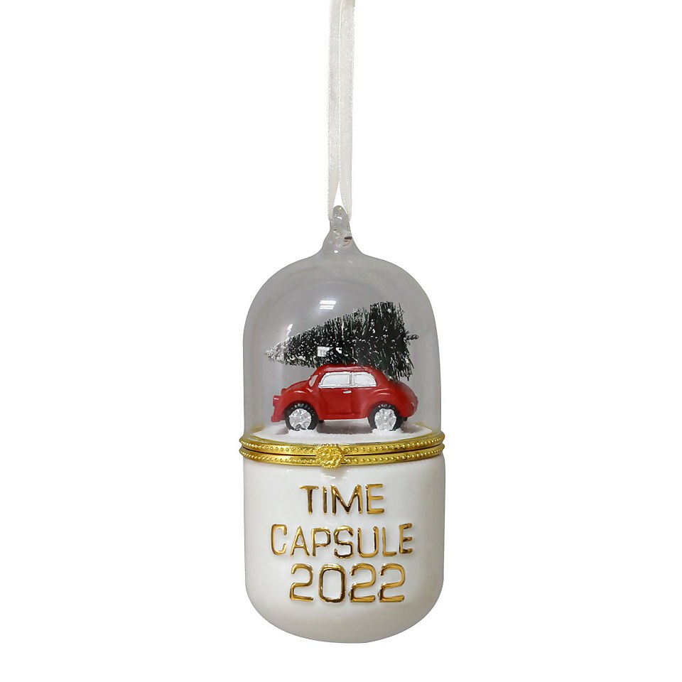 Red Car Time Capsule Christmas Tree Decoration Homebase